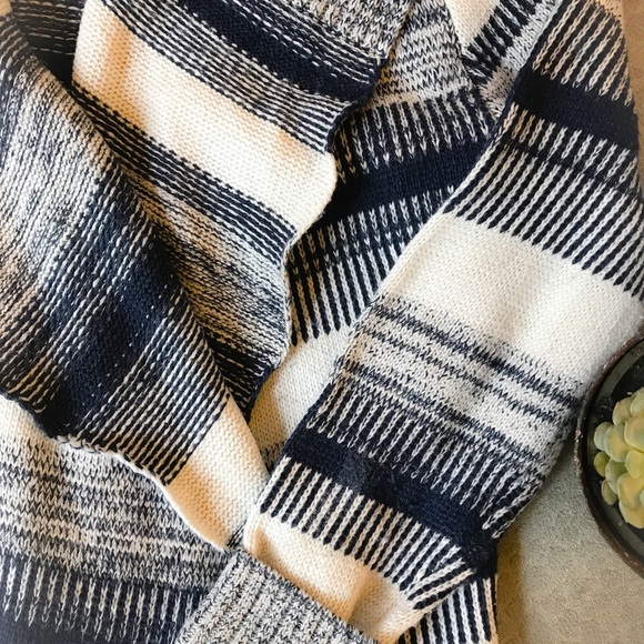 Navy blue and white striped cardigan - Picture 2 of 4